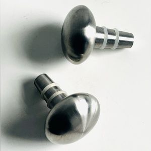 CRATE & BARREL Orb Solid Stainless Steel Bottle Wine Stopper (Set of 2)(183-024)